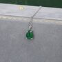 Sterling Silver Genuine Green Onyx Pear Necklace, thumbnail 2 of 11