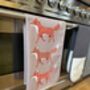 Red Foxes 100% Cotton Tea Towel, thumbnail 5 of 7