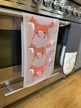 Red Foxes 100% Cotton Tea Towel, 5 of 7