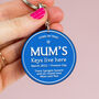 Personalised Blue Plaque Keyring For Mum, thumbnail 1 of 3