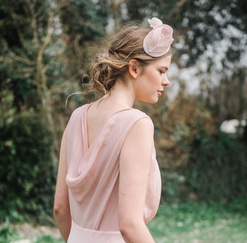 Nude Pink Art Deco Cocktail Hat 'Burgh', 4 of 10
