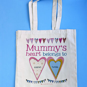 Personalised Mummy's Heart Canvas Bag, 6 of 6