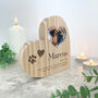 Personalised Sketch Pet Photo Wooden Freestanding Heart, thumbnail 4 of 6