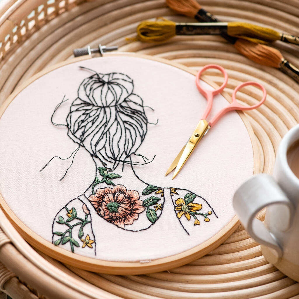 Floral Tattooed Shoulders Embroidery Kit, 1 of 9