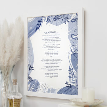 Wedding Reading Personalised Floral Poem Print, 6 of 10