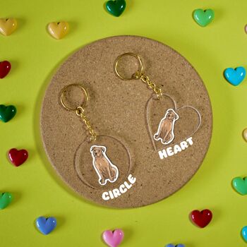 Personalised Staffy Full Portrait Heart Keyring, 4 of 7