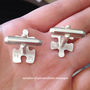 Jigsaw Puzzle Cufflinks In Silver, thumbnail 4 of 5