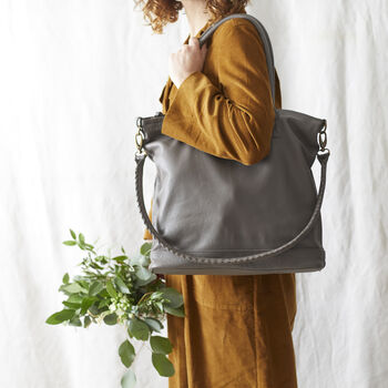 Fair Trade Classic Leather Handbag Detachable Strap, 5 of 12