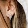 Sterling Silver Curb Hoop Stud Earrings, thumbnail 7 of 8