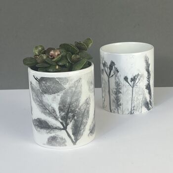 Personalised Leaf Print Ceramic Pot, 6 of 11