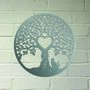 Cat Heart In Oak Tree Steel Garden Sculpture, thumbnail 2 of 2