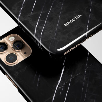 Pure Black Marble Case For iPhone, 4 of 4