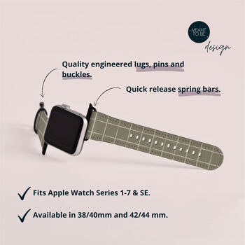 Chalk Grid Vegan Leather Apple Watch Band, 6 of 6