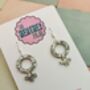 Silver Feminist Sign Glitter Earrings / Girl Power Jewellery / Empowered Woman Statement / International Women's Day Gift, thumbnail 3 of 5