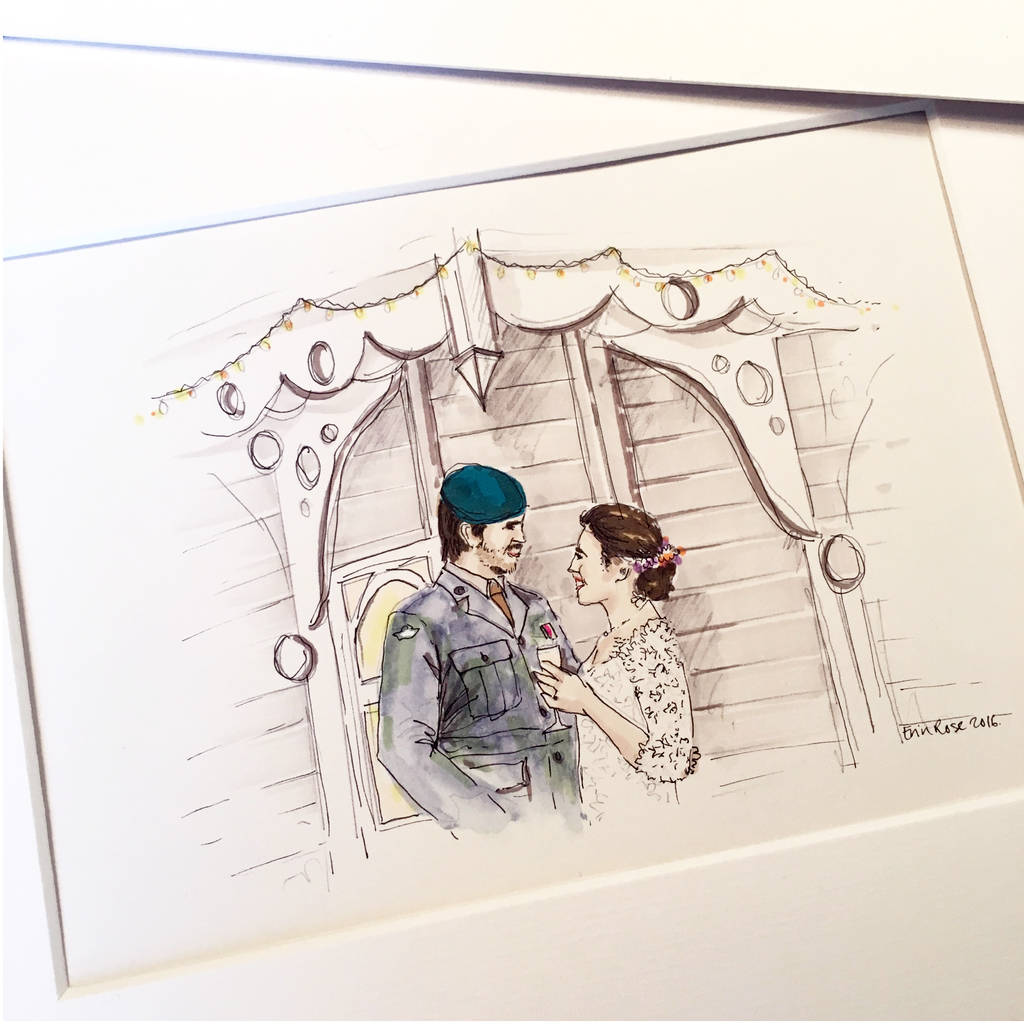 Wedding Couple  Hand Drawn Illustration  By Homemade House 