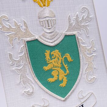 Wedding Coat Of Arms Embroidered Double Family Crest, 4 of 7
