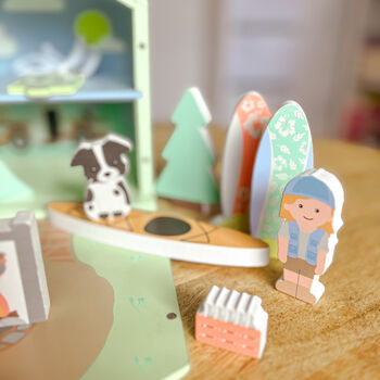 Wooden Camping Play Set Toddler Christmas Gift, 4 of 7