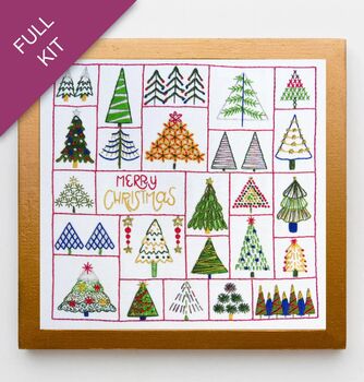 Oh Christmas Tree Festive Embroidery Kit, 9 of 10