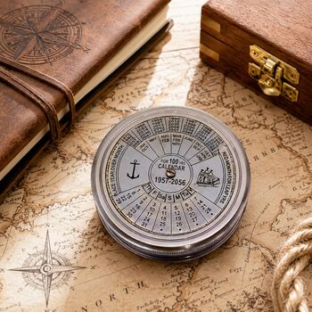 Personalised Three Inches 41st Birthday 100 Year Calendar Compass, 5 of 12