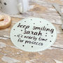 Personalised Keep Smiling Drink Glass Coaster Gift, thumbnail 2 of 2