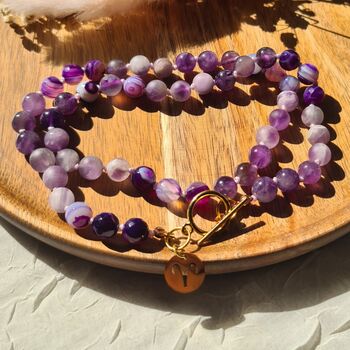 Amethyst And Agate Zodiac Crystal Necklace, 2 of 10
