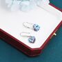 Sterling Silver Alexandrite Cz Heart Drop Dangle Earrings, thumbnail 3 of 12