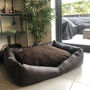 Luxury Vegan Leather And Sherpa Fleece Sofa Dog Bed, thumbnail 5 of 12