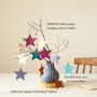 Fair Trade Lokta Paper Star Hanging Decoration 10pc Set, thumbnail 6 of 8