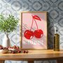 Cherry Print, Cherry Poster, Home Decor, Retro Art Posters, thumbnail 1 of 6