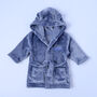 Personalised Dusty Blue Baby Dressing Gown, thumbnail 1 of 8