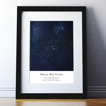 Personalised Metallic Star Map Night Sky Print, 2 of 3