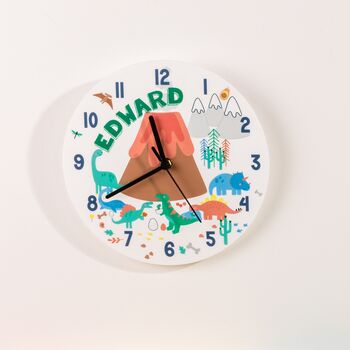 Bedroom Dinosaurs Theme Personalised Clock, 4 of 5
