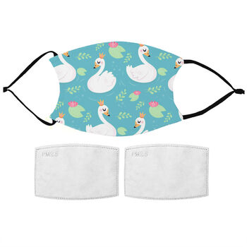 Child Size Swan Design Fabric Face Mask, 2 of 2