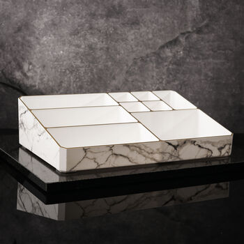 White And Silver Marble Make Up Organiser Tray, 4 of 6