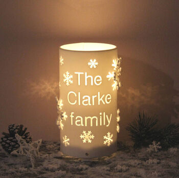 Personalised Family Name Christmas Snowflake LED Light, 6 of 7