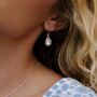 Handmade Natural Rainbow Moonstone Droplet Earrings, thumbnail 2 of 12