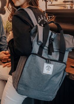 'The Traveller' Recycled Roll Top Backpack, 3 of 4