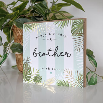 Palm Leaf Brother Birthday Card, 2 of 4