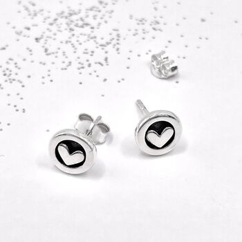 Decisions Giftcard Sterling Silver Love Heart Stud Earrings, 3 of 11