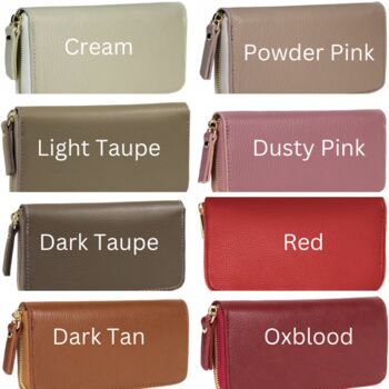 Personalised Ladies Leather Purse With Zip, 5 of 11