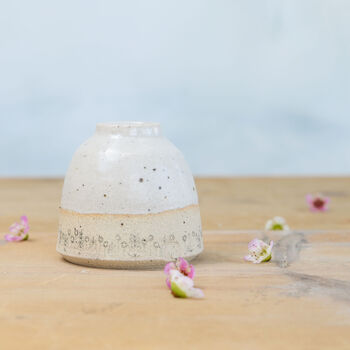 Handmade Stone Flower Ceramic Small Vase, 4 of 5