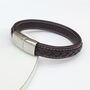 Mens Leather Strap And Steel Bracelet, thumbnail 4 of 4