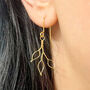 Leafy Eco Friendly Silver Or Gold Plated Drop Earrings, thumbnail 1 of 4