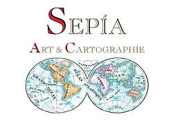 Sepia Art & Cartographie, wine, maps