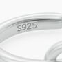 Sterling Silver Adjustable Heart Knot Ring, thumbnail 7 of 8