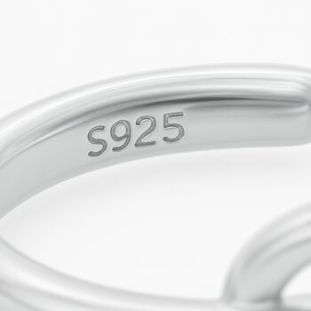 Sterling Silver Adjustable Heart Knot Ring, 7 of 8