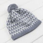 Arrow Knitted Pom Pom Hat, thumbnail 4 of 6