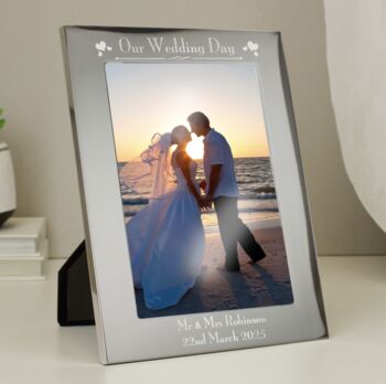 Personalised Our Wedding Day Photo Frame, 4 of 4