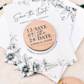 Wedding Magnet Save The Date Cards Boho Floral, 3 of 10