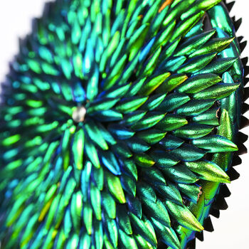 Jewel Beetle Elytra Leora Metamorphosis Mosaic Natural Large Art Bespoke Stand, 3 of 3
